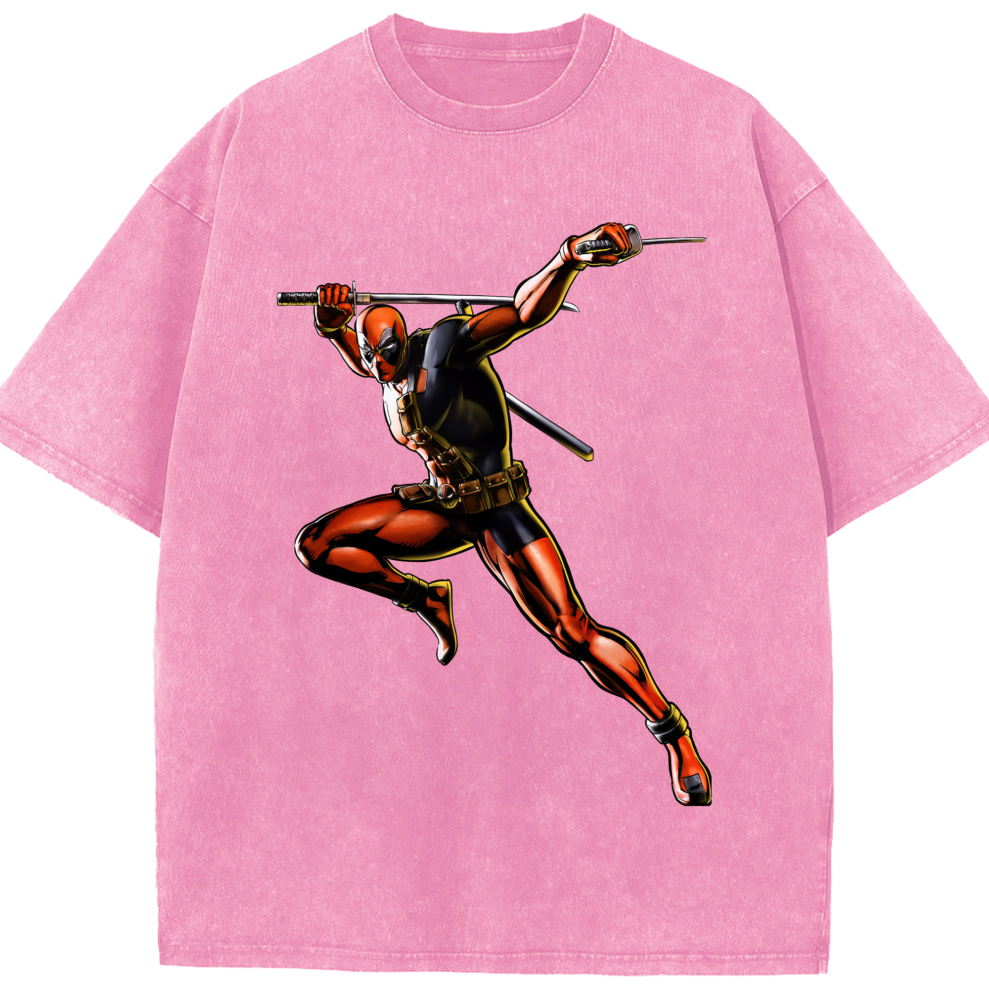 （画像用） Deadpool デッドプール 綿100% ヴィンテージ風 半袖Tシャツ（フロントプリント）